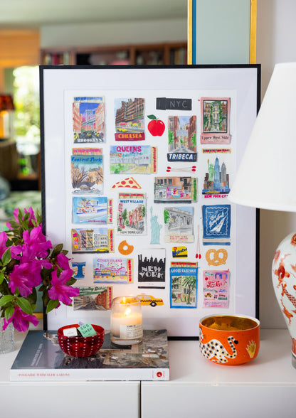 NYC Boroughs Matchbook Art Print