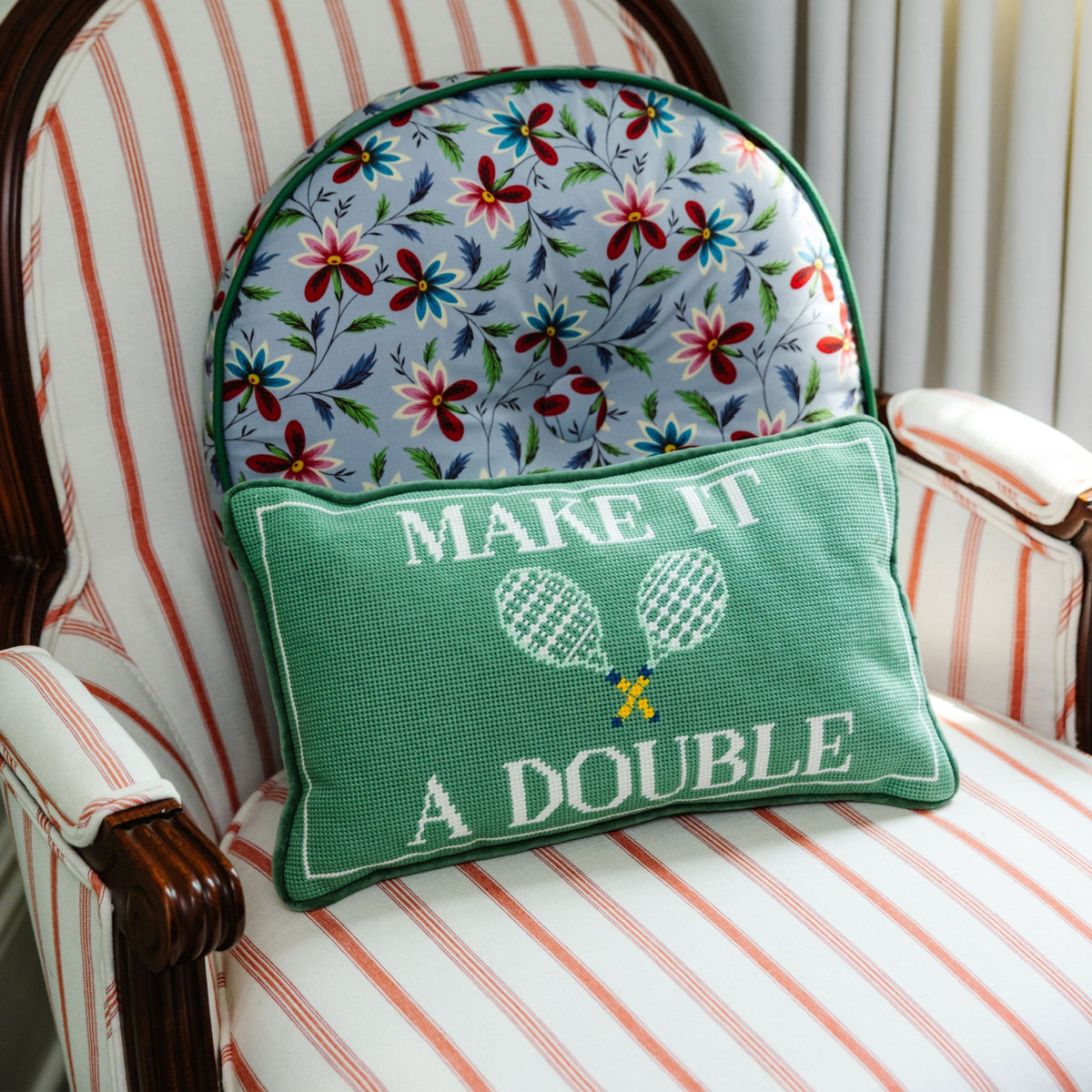 Make It A Double Needlepoint Pillow