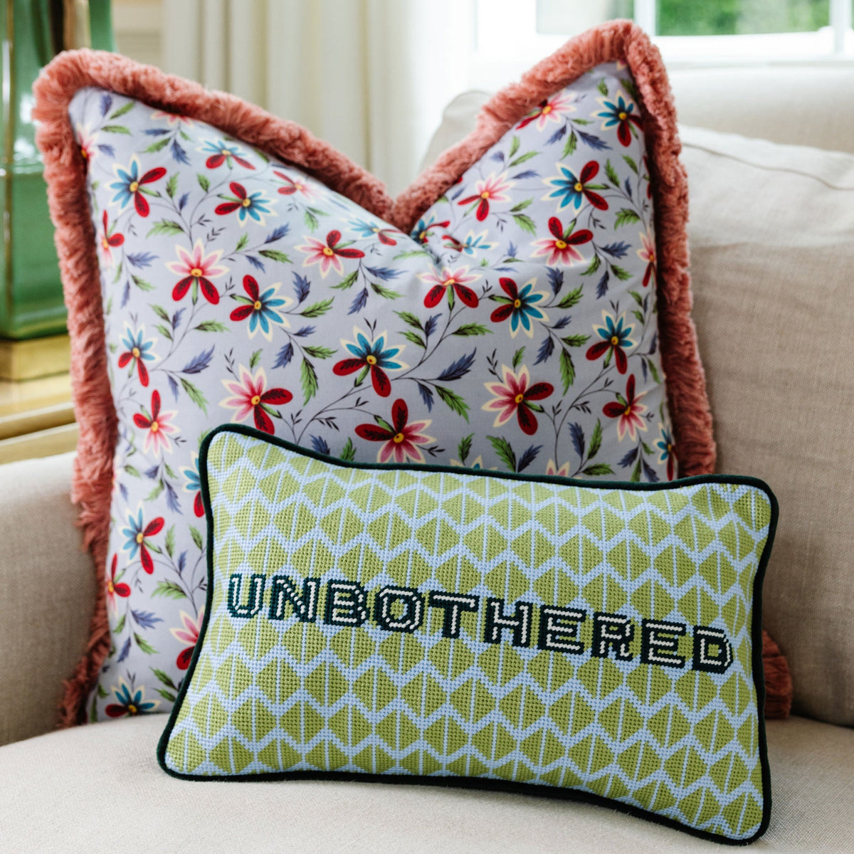 Unbothered Needlepoint Pillow