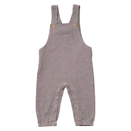 Brown Plaid Overalls