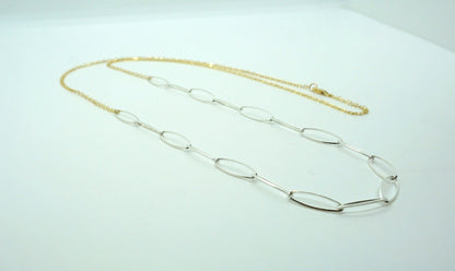 gold and silver chain stacking necklace