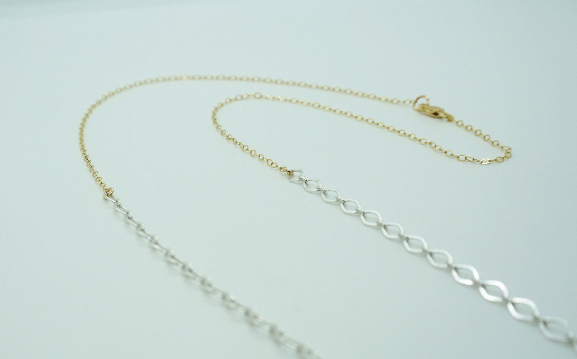 Silver and 14k gold fill chain necklace