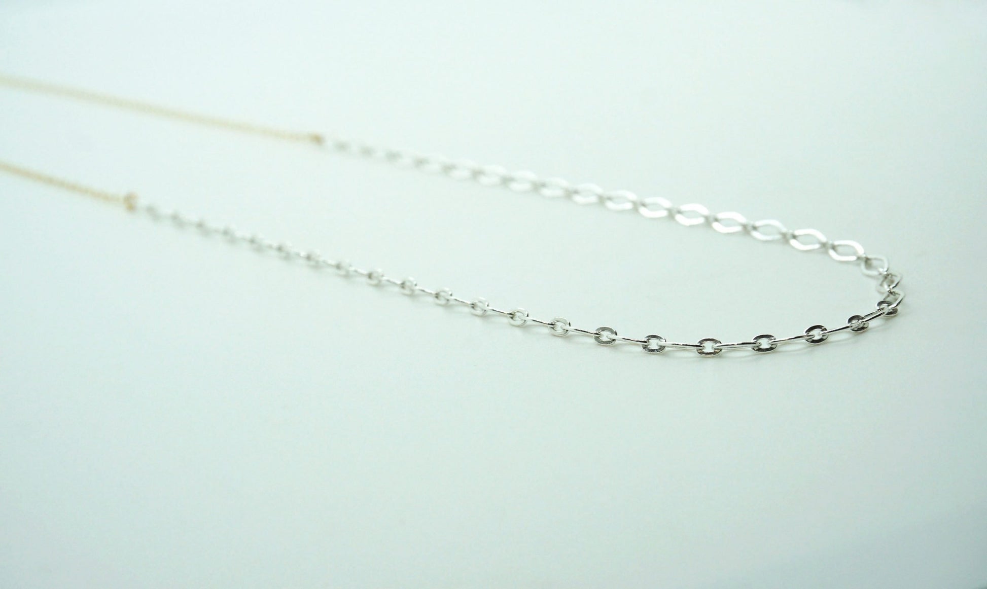 Modern Silver and gold fill chain necklace