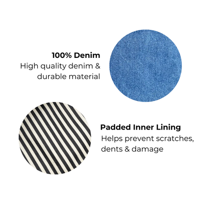 Laptop Case 13", Handle & Charger Pocket – Denim