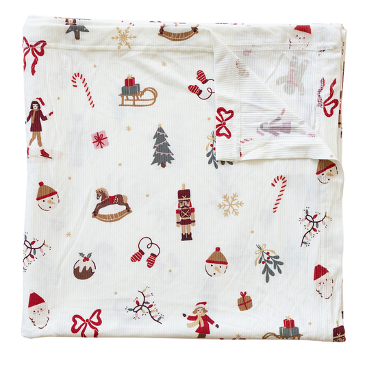 Merry & Bright Ribbed Bamboo Swaddle