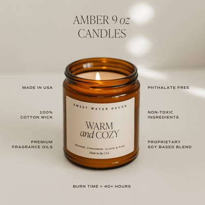 Hello Fall Soy Candle - Amber Jar - 9 oz