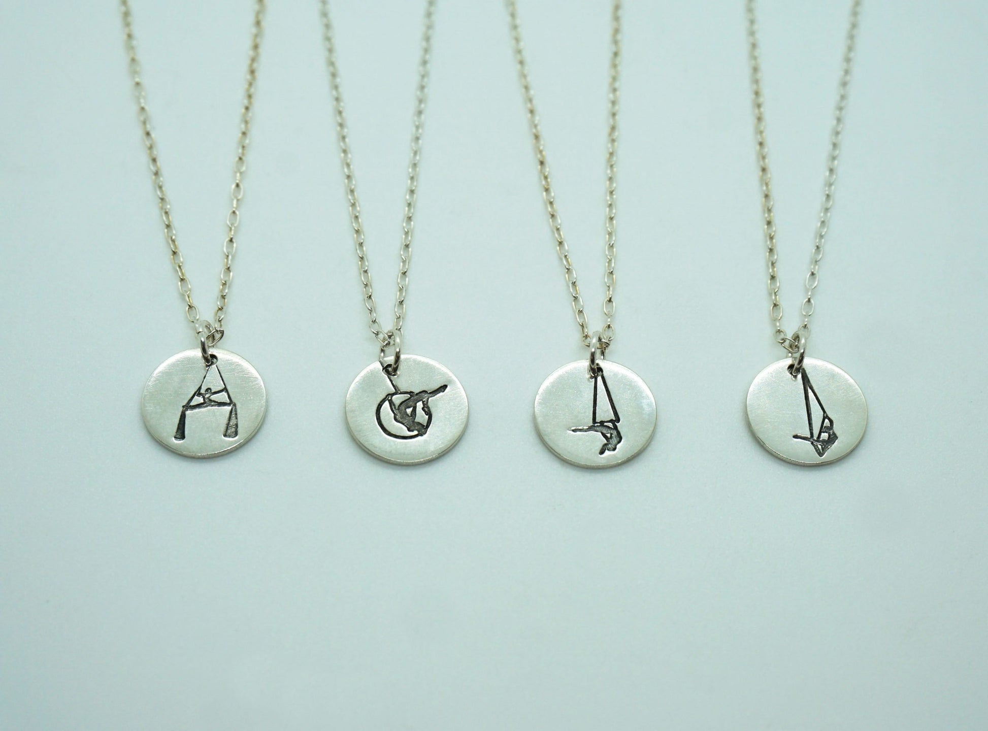 aerialists pendant necklaces sterling silver