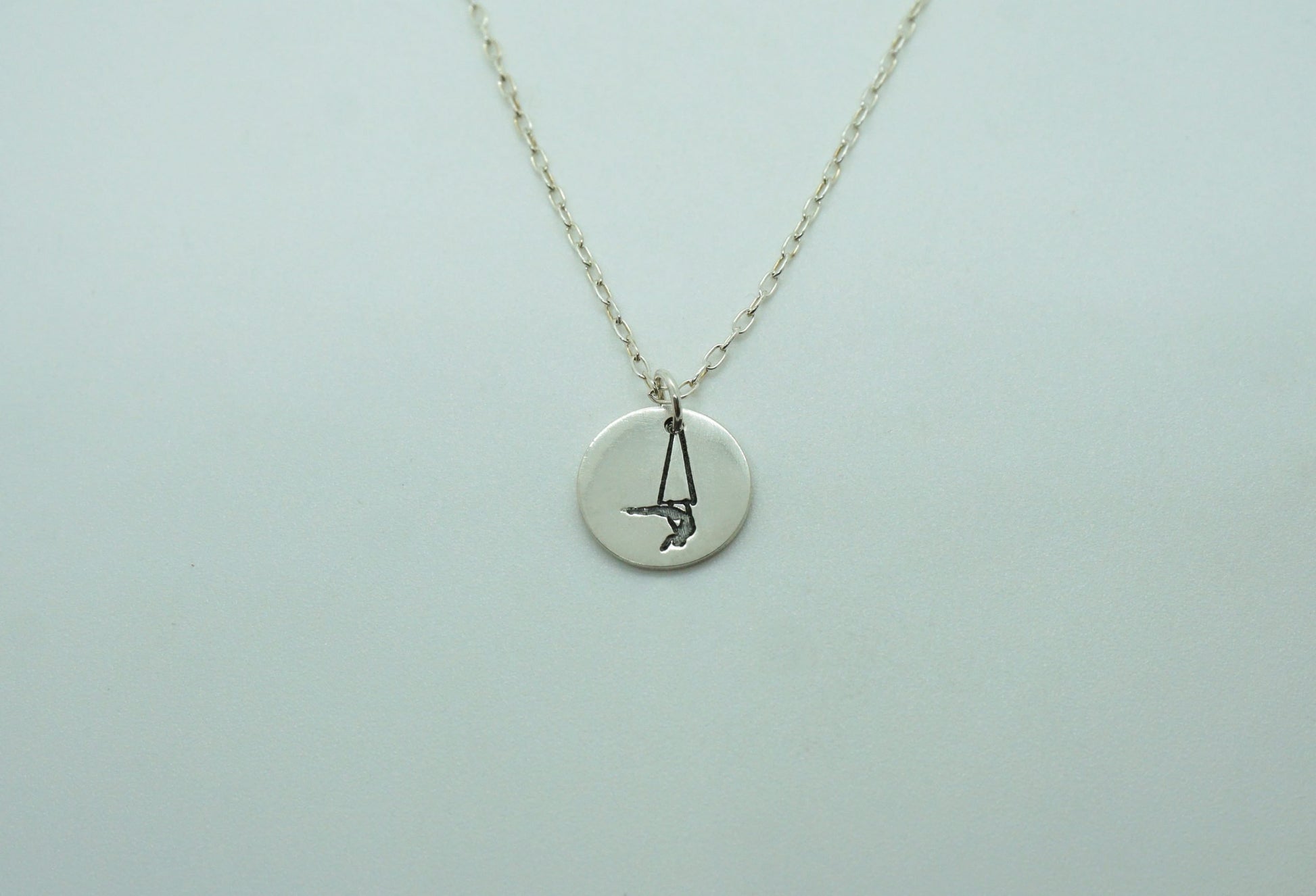 Dance Trapeze Aerialist Sterling Silver Necklace
