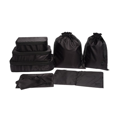 Compression Packing Cubes & Packing Bags – Recycled Nylon – 8-pack – Black