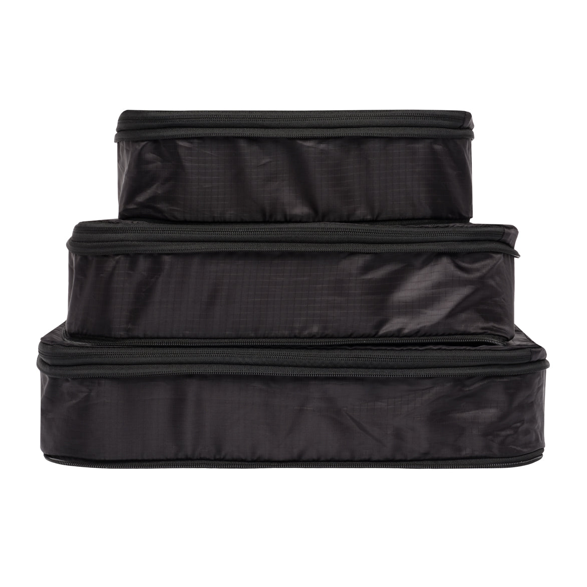 Compression Packing Cubes – Recycled Nylon – 3-pack – Black