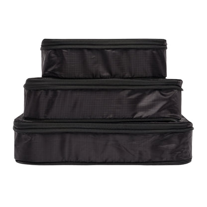 Compression Packing Cubes – Recycled Nylon – 3-pack – Black