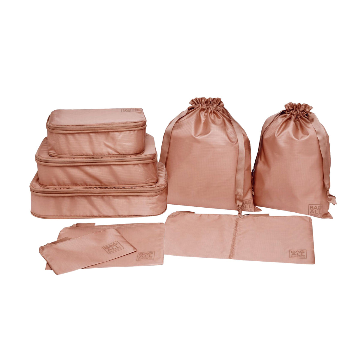 Compression Packing Cubes & Packing Bags – Recycled Nylon – 8-pack – Pink/Blush