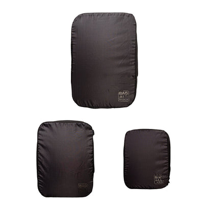Compression Packing Cubes – Recycled Nylon – 3-pack – Black