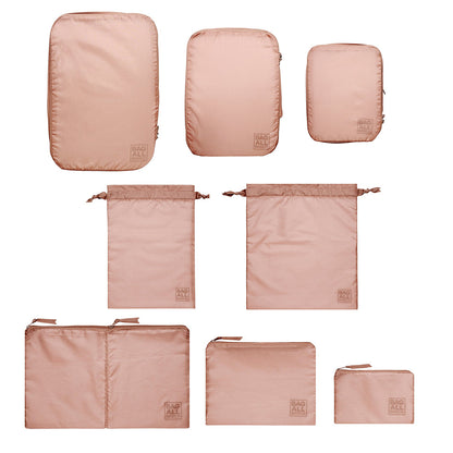 Compression Packing Cubes & Packing Bags – Recycled Nylon – 8-pack – Pink/Blush