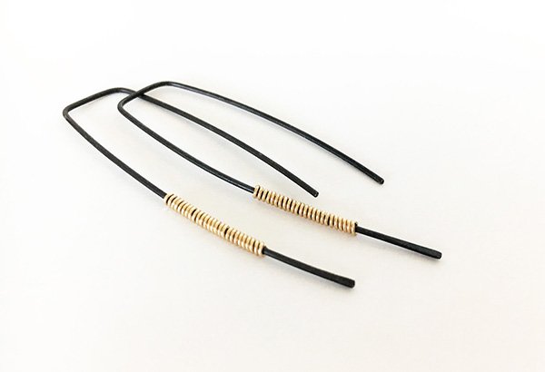 Black and Gold Minimalist Earrings