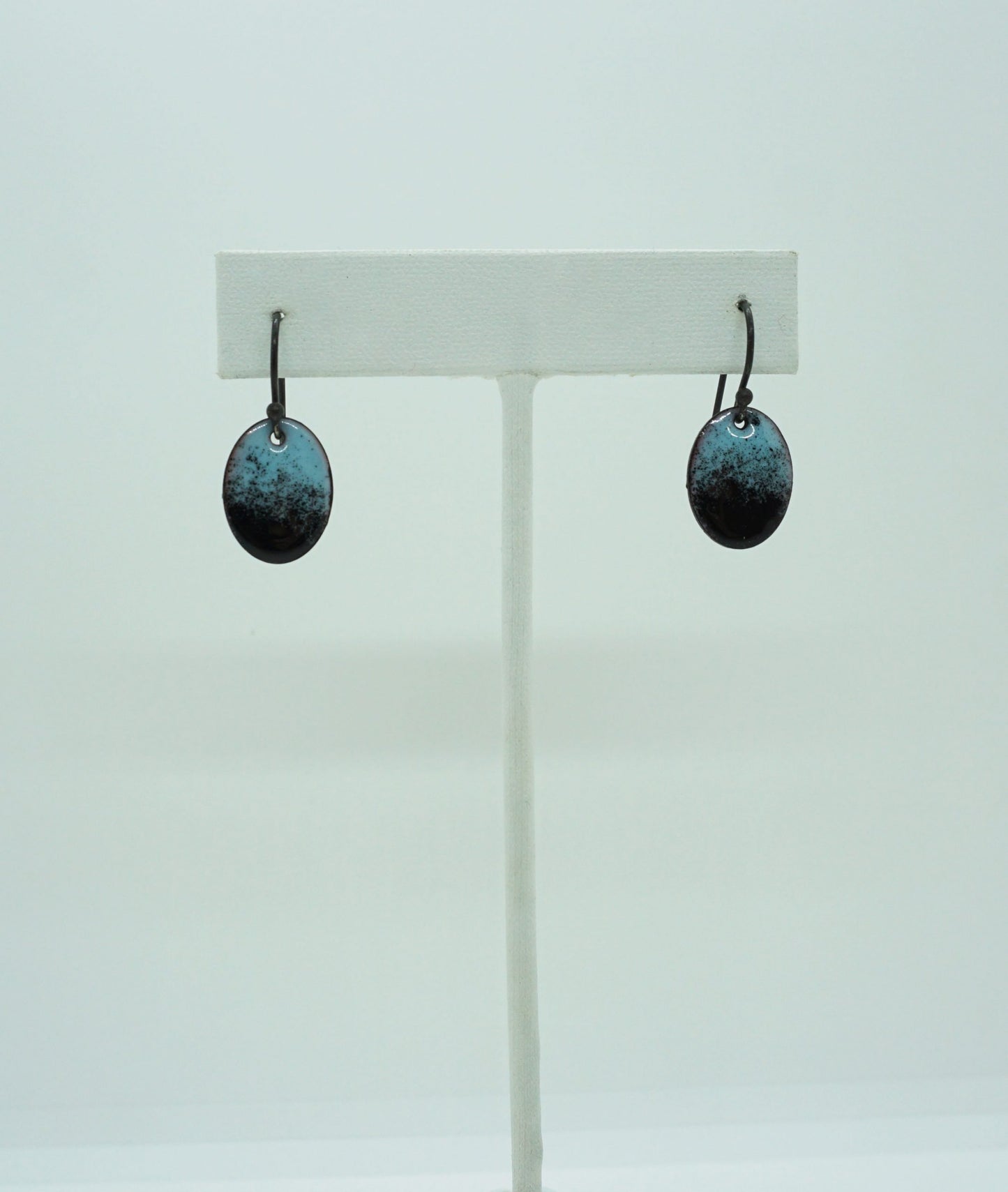 blue enamel disc earrings