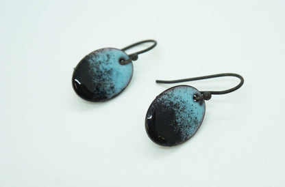blue enamel disc earrings