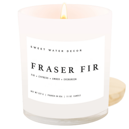 Fraser Fir Soy Candle - White Jar - 11 oz