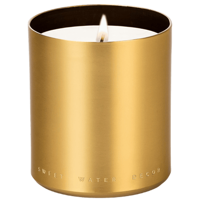 Warm and Cozy Soy Candle - Gold Metal Aluminum Jar - 10 oz
