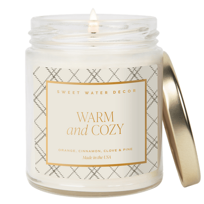 Warm and Cozy Soy Candle - Clear Jar - 9 oz
