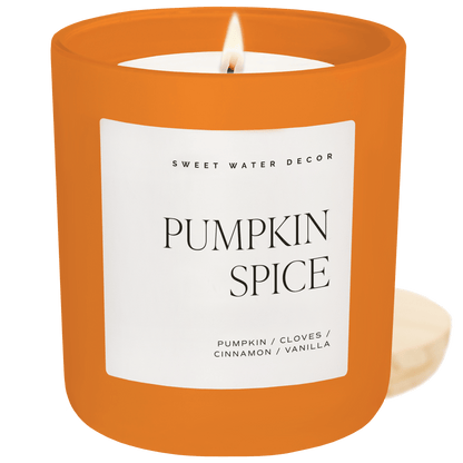 Pumpkin Spice Soy Candle - Orange Matte Jar - 15 oz