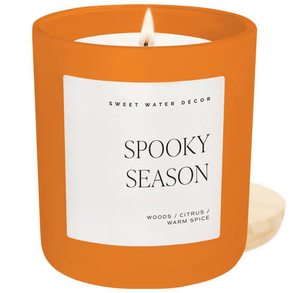 Spooky Season Soy Candle - Orange Matte Jar - 15 oz (Cozy Season)
