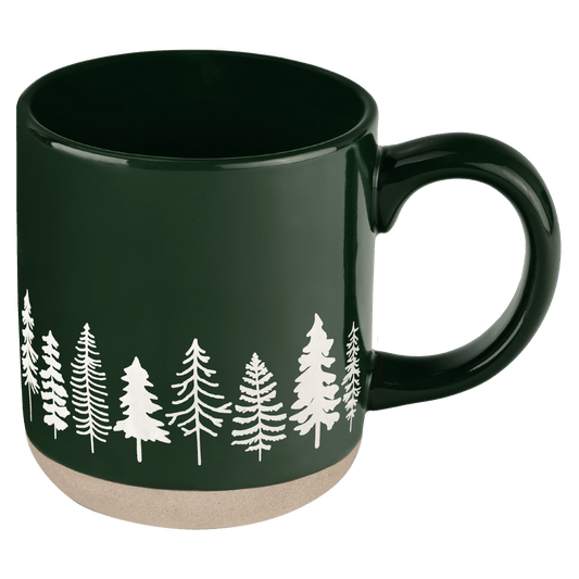 Pine Trees 14 oz Stoneware Coffee Mug