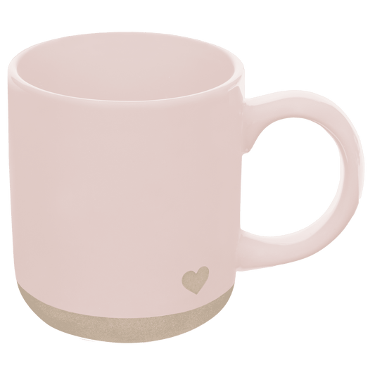 Pink Heart 14 oz Stoneware Coffee Mug