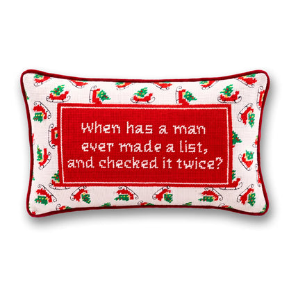 Check it Twice Needlepoint Pillow