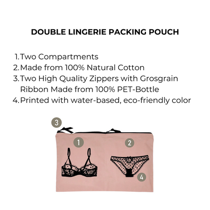 Double Lingerie Packing Pouch – Pink/Blush