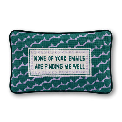 Emails Finding Me Needlepoint Pillow