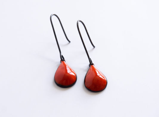 red and black dangle earrings