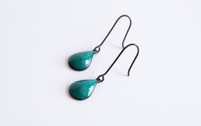 Turquoise enamel drop earrings