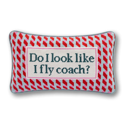 Fly Coach Needlepoint Pillow