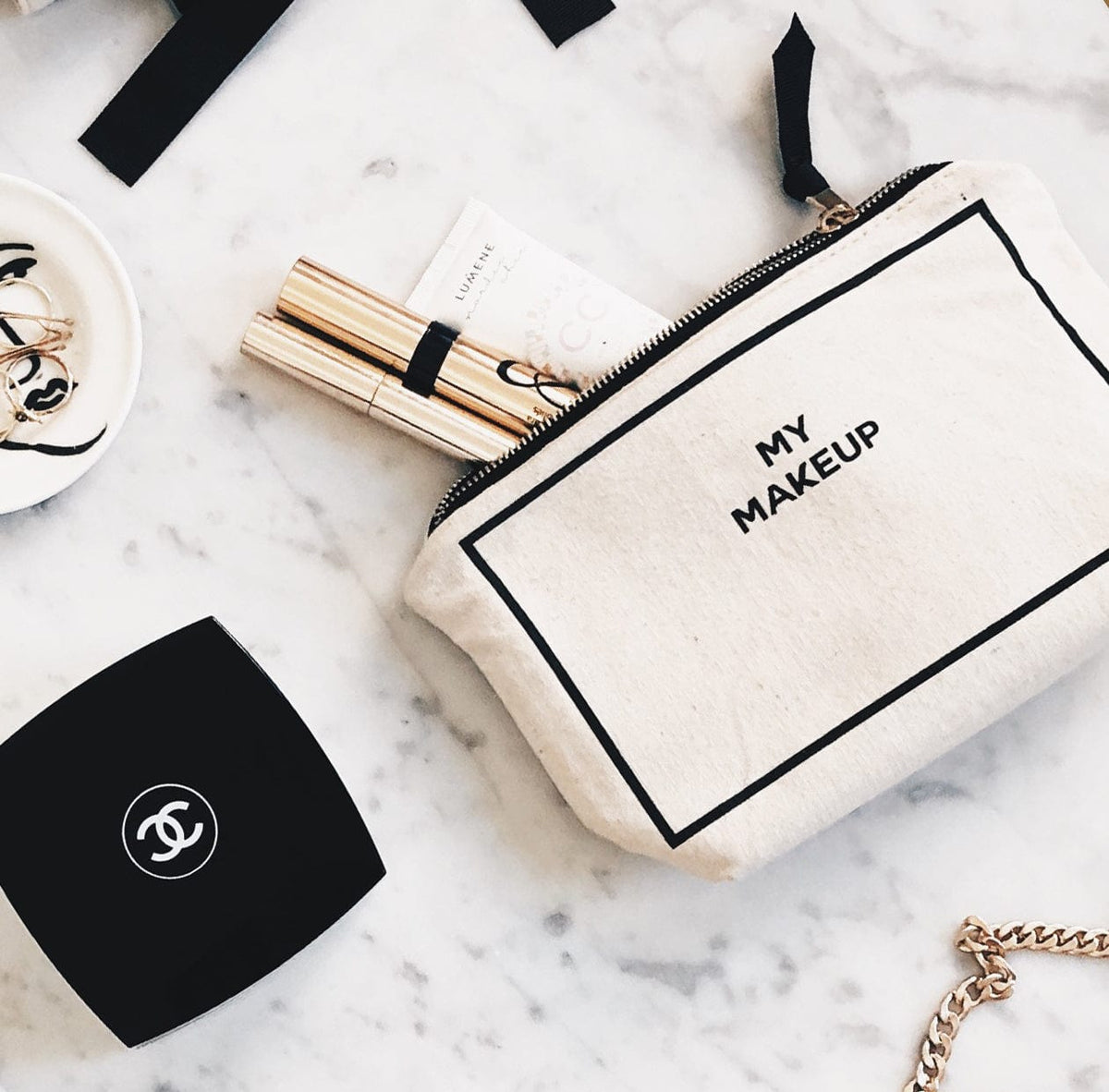 My Makeup Pouch, Coated Lining – Cream