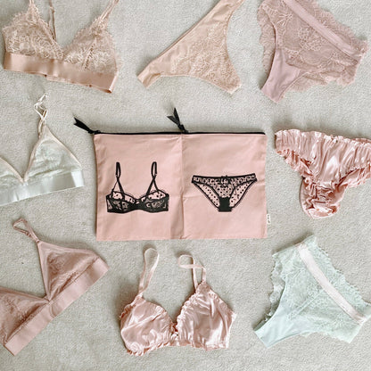 Double Lingerie Packing Pouch – Pink/Blush