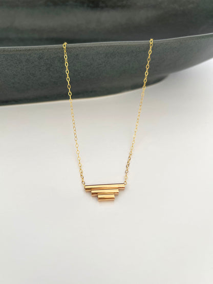 Gold Art Deco Pendant Necklace