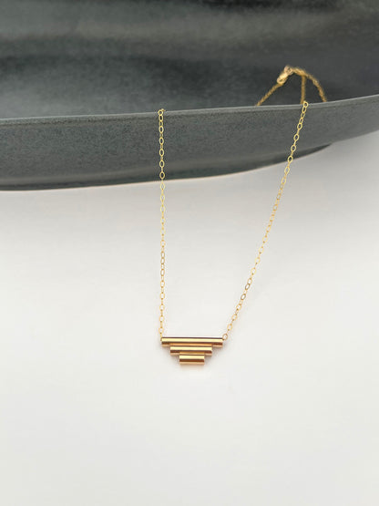 Gold Art Deco Pendant Necklace