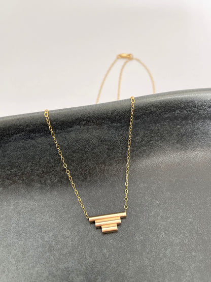 Gold Art Deco Pendant Necklace