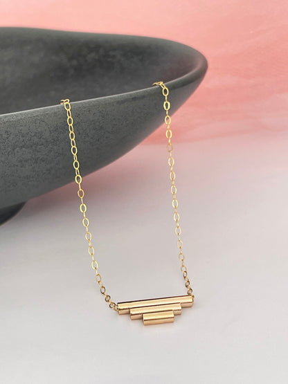 Gold Art Deco Pendant Necklace