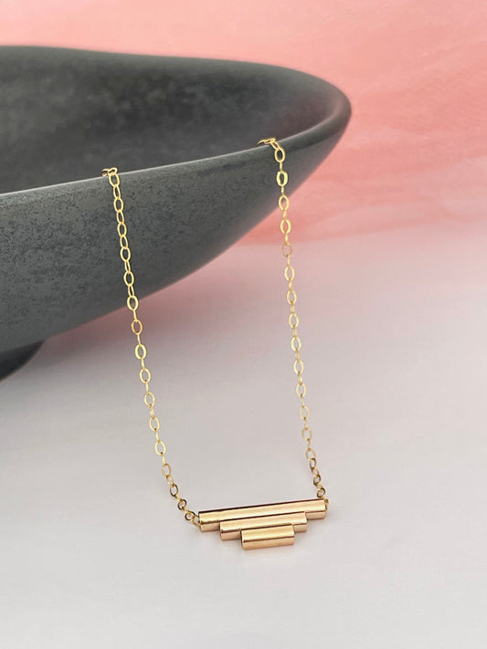 Gold Art Deco Pendant Necklace