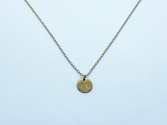 gold filled personalized disc necklace