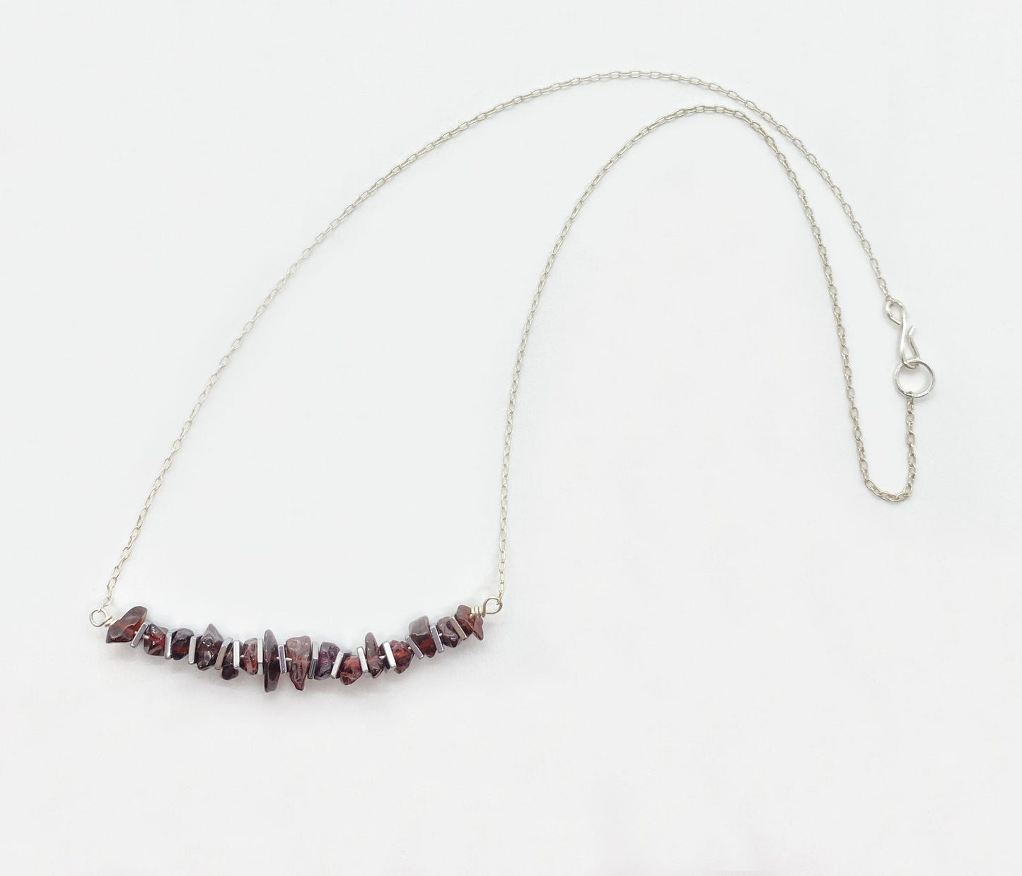 Garnet and Hematite Gemstone Necklace