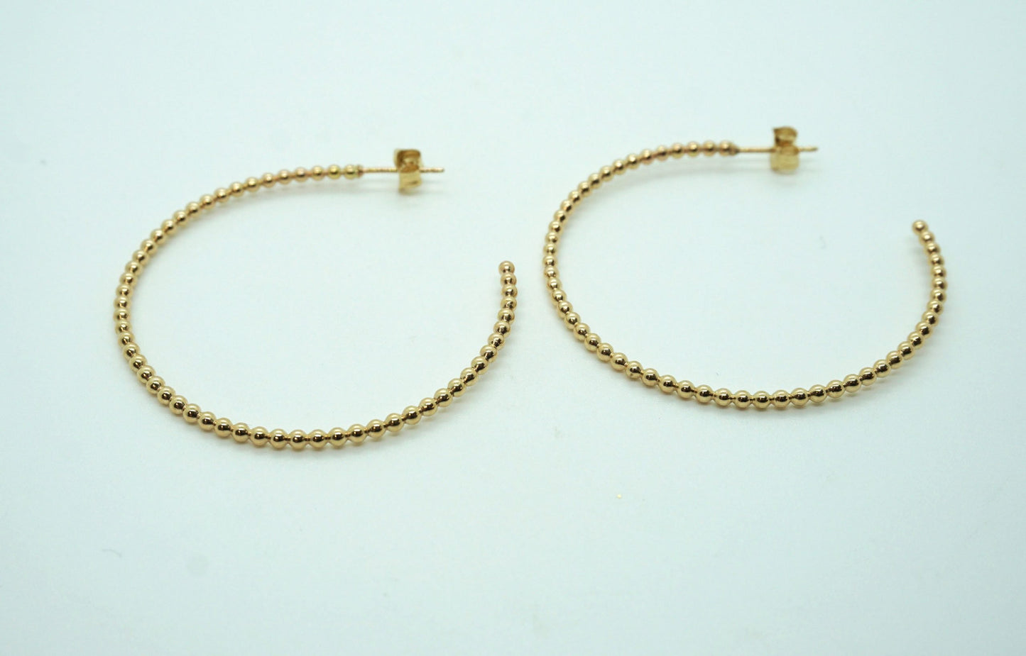 Gold Beaded hoop earrings