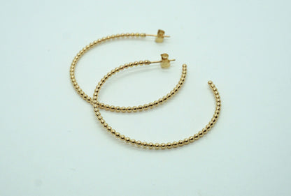 Gold Beaded hoop earrings