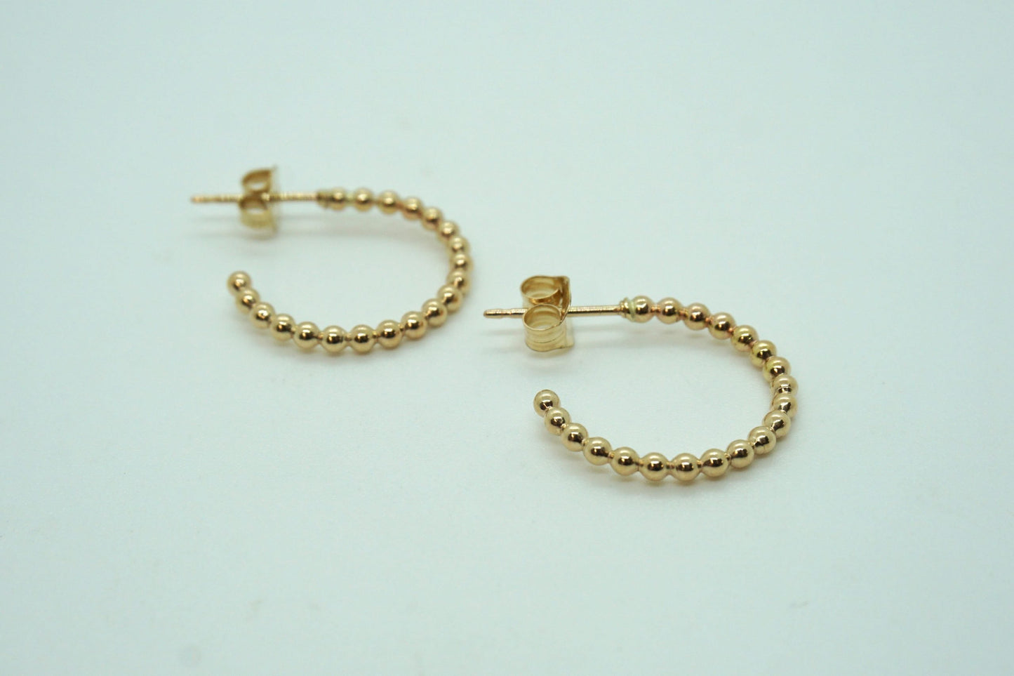 14k Gold Fill Beaded hoop earrings