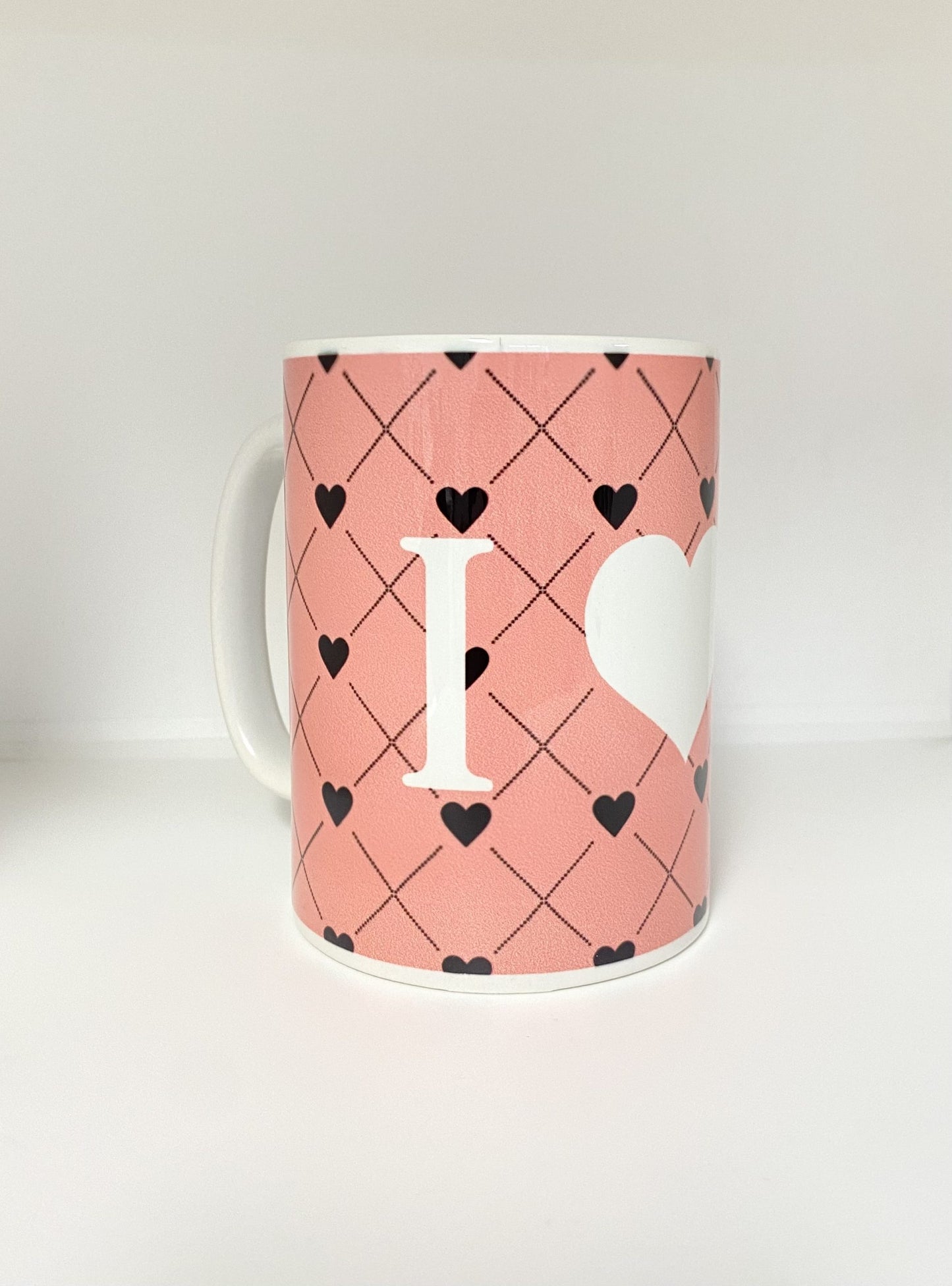 I heart aerial pink mug