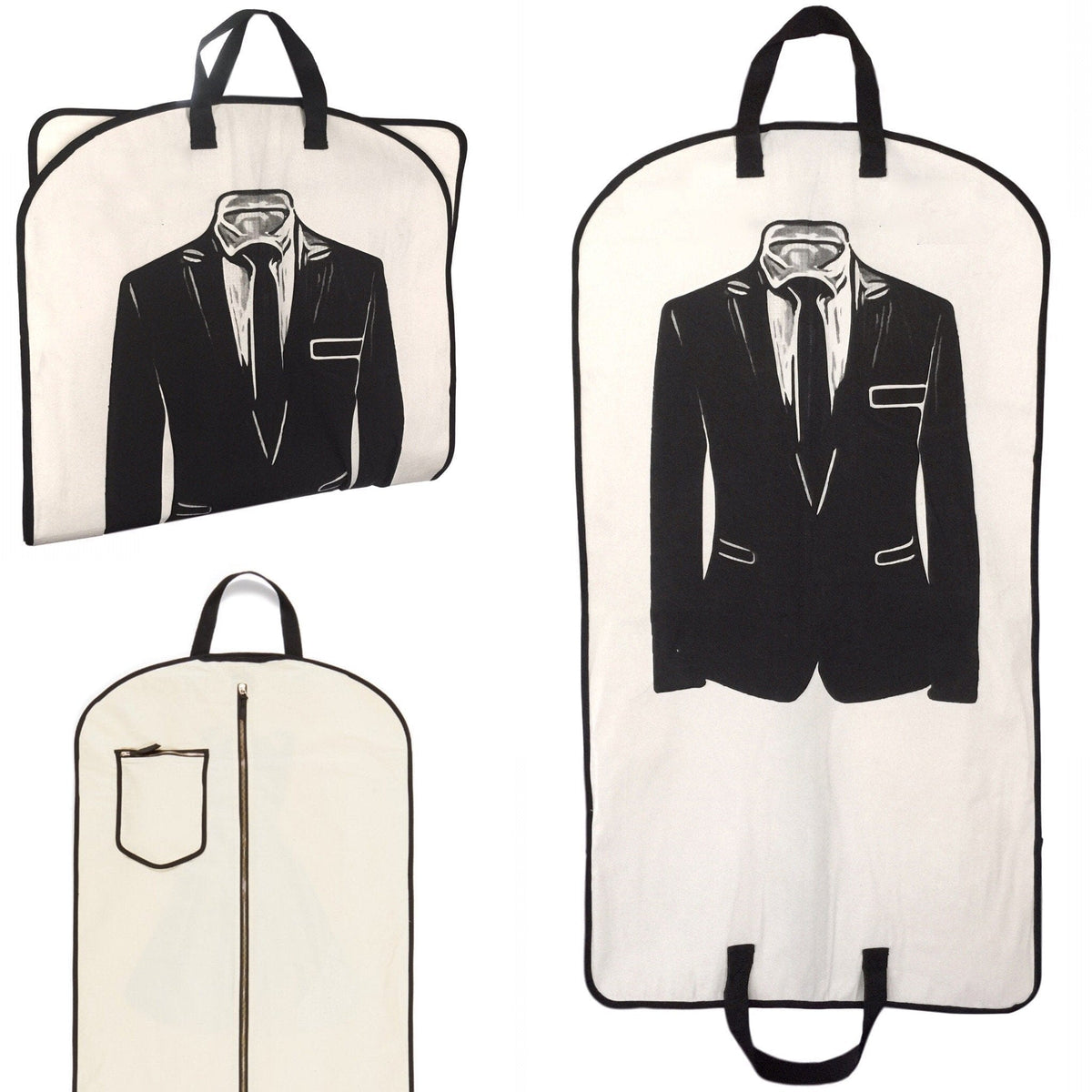 Men's Suit Garment Bag with Pocket – Cream