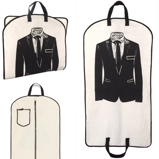 Men's Suit Garment Bag with Pocket – Cream