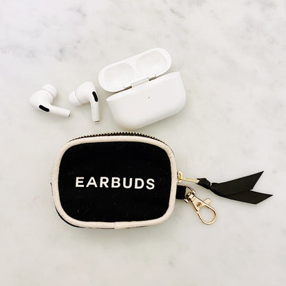 Earbuds Travel Case w Clasp – Black